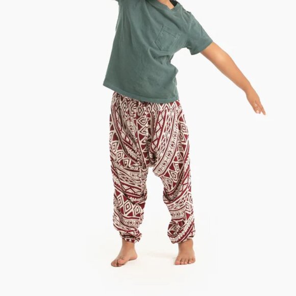 Buddha Pants Other - Buddha Pants Kids Unisex Boho Hippie Harem Pants Red